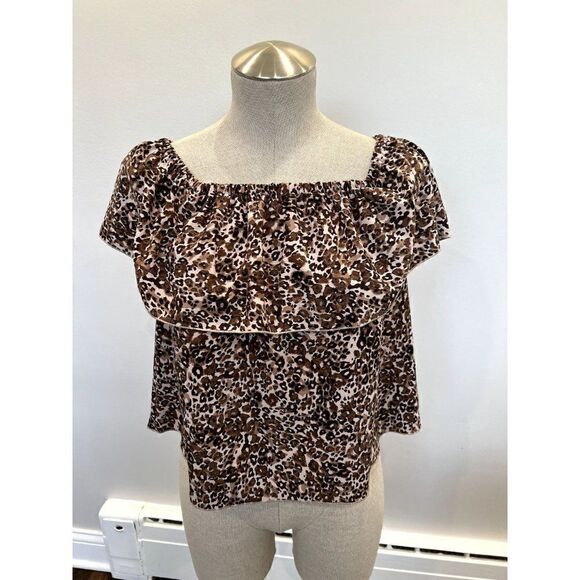 Aritzia Wilfred Promener Blouse in Leopard Size XXS - Picture 2 of 4